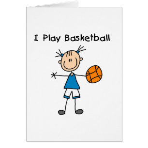Cartão Menina eu jogo o basquetebol