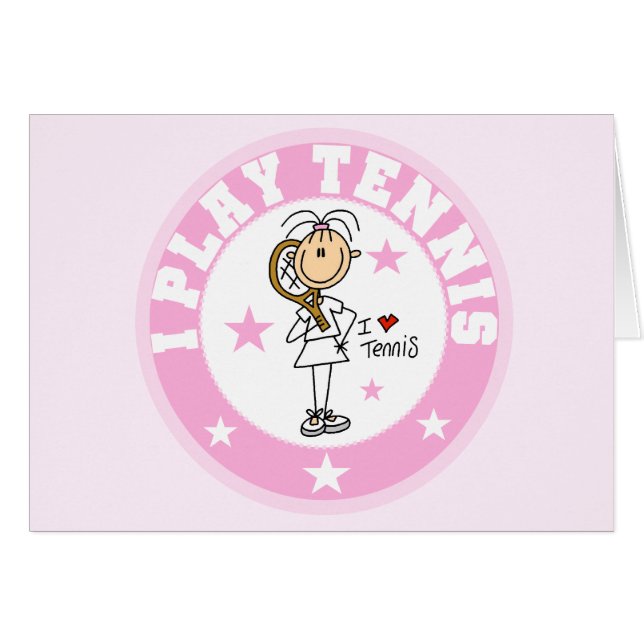 Cartão Menina eu jogo o camiseta e os presentes do tênis (Frente Horizontal)