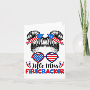 Cartão Menina Firecracker 4 De Julho Meninas Mensageiras 