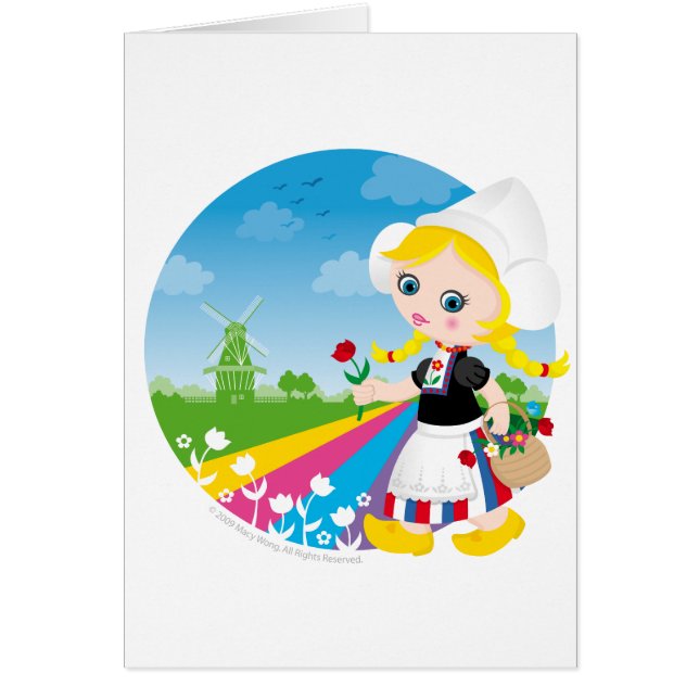 Cartão Menina holandesa (Frente)
