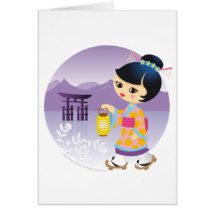 Cartão Menina japonesa