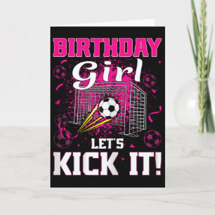 Cartão Menina Jogadora de Futebol Aniversário de Futebol 
