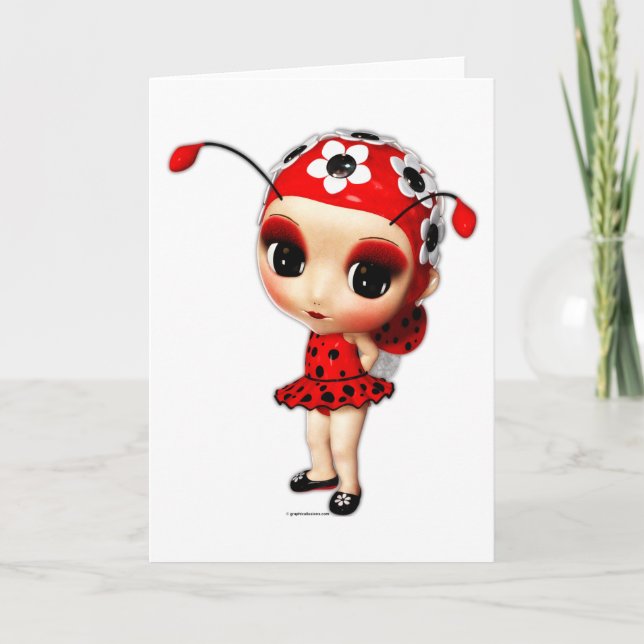Cartão Menina Ladybug (Frente)