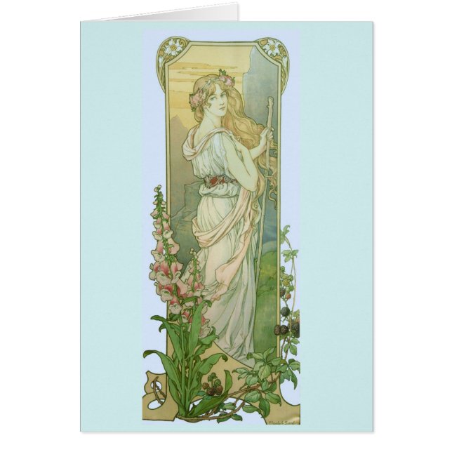 Cartão Menina loura no branco (Frente)