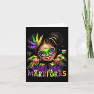 Cartão Menina Mardi Gras Paradas Mensageiro Miúdas de Arm