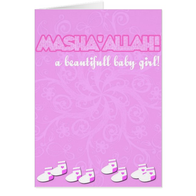 Cartão menina masha'Allahbaby (Frente)