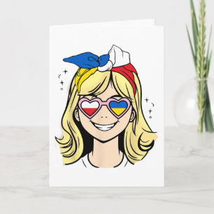 Cartão Menina meio polonesa meio ucraniana