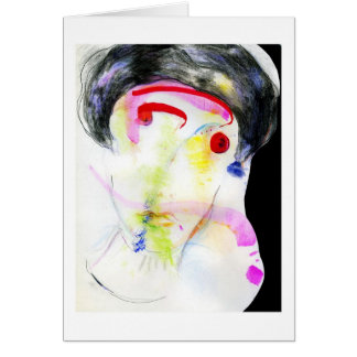 Cartão Menina na boina preta