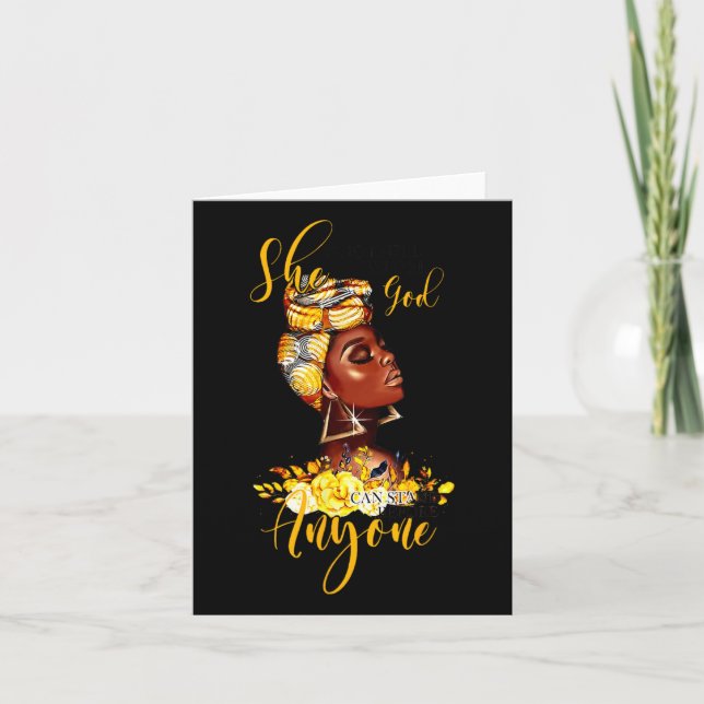 Cartão Menina Negra Que Se Ajoelhe Perante Deus Pode Fica (Frente)