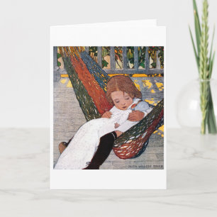 Cartão Menina no Hammock, Jessie Willcox Smith