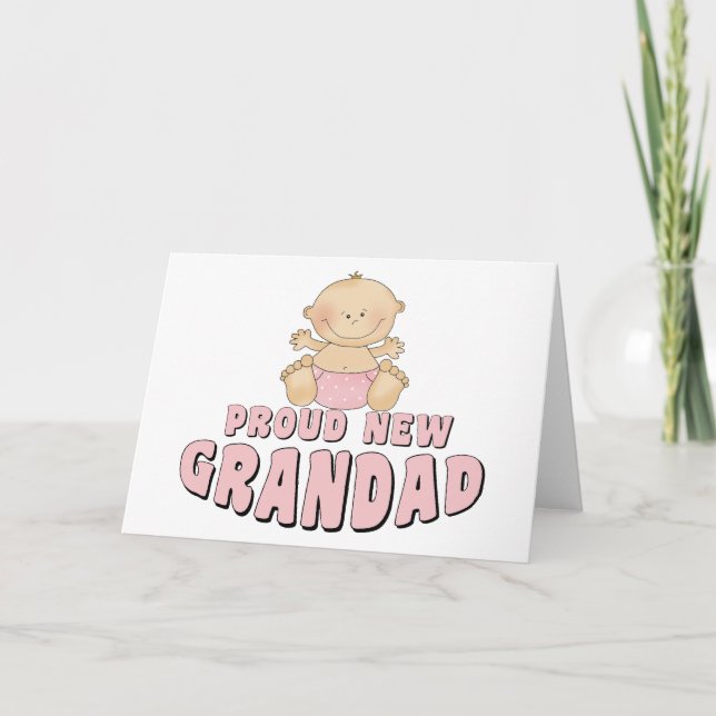 Cartão Menina NOVA    ORGULHOSA do Grandad (Frente)