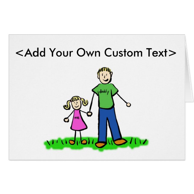 Cartão Menina pai (Louro) (Frente Horizontal)