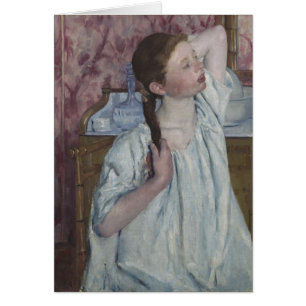 Cartão Menina que arranja seu cabelo, 1886 (óleo em
