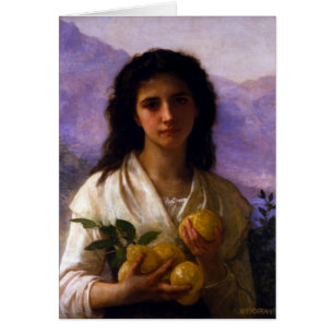 Cartão Menina que guardara limões William-Adolphe