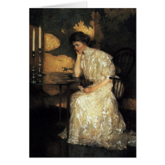 Cartão Menina que joga o solitário