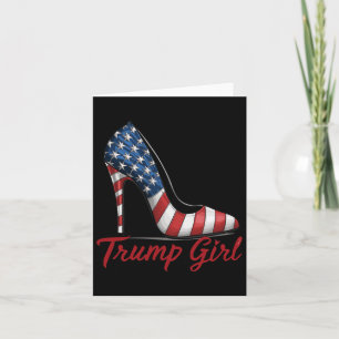 Cartão Menina Trump Saltos Altos Stilettos Bandeira Ameri