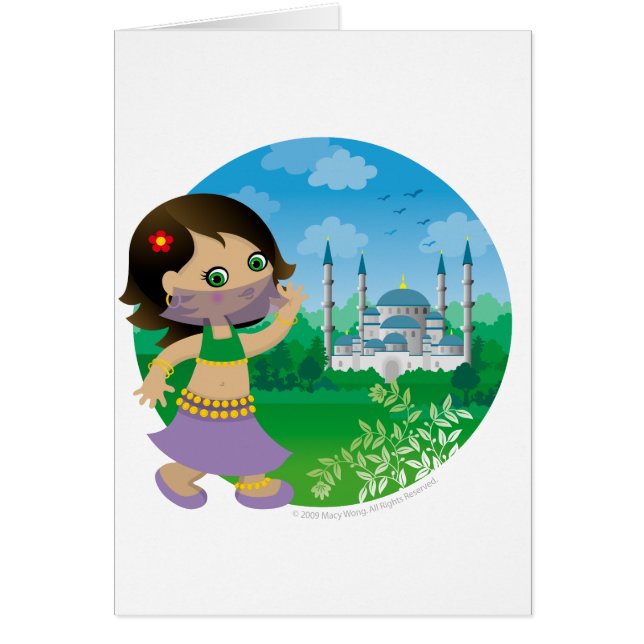 Cartão Menina turca (Frente)