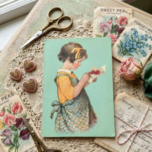 Cartão Menina Vintage & Bilhete de Dia dos Namorados Jess