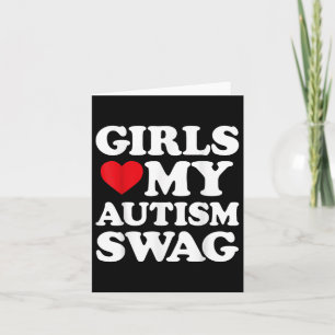 Cartão Meninas Adoram Meu Autismo Nadar Meninas Engraçada