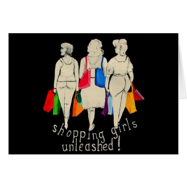 Cartão Meninas da compra desencadeadas (Frente Horizontal)