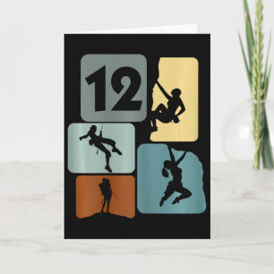 Cartão Meninas de 12 Anos Escalando Bouldering Aniversári