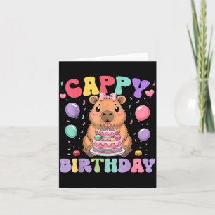 Cartão Meninas de Aniversário de Capivara Aniversário Div