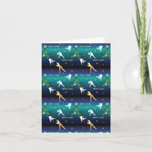Cartão Meninas de beisebol Softbol Natal