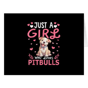 Cartão Meninas De Cachorro Pitbull Mulheres Apenas Uma Me