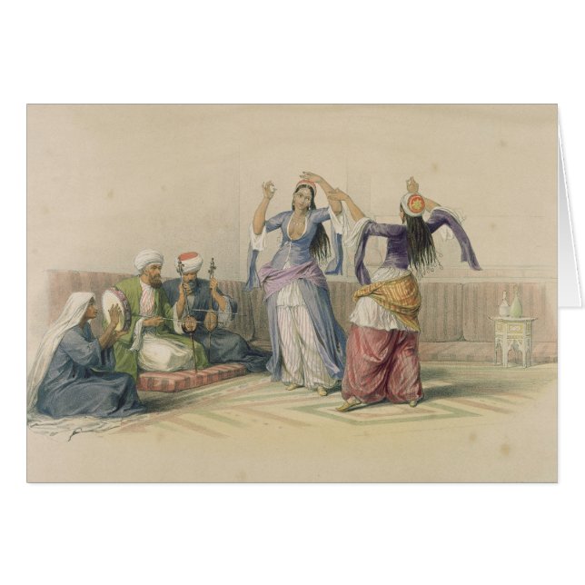 Cartão Meninas de dança no Cairo, 'de Egipto e de Nubia (Frente Horizontal)