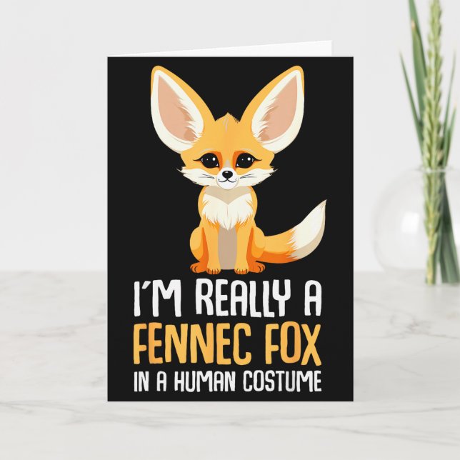 Cartão Meninas de Fantasia de Raposa Fennec Raposa  (Frente)