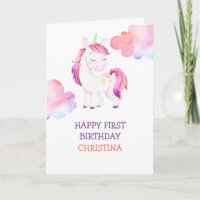 Meninas de Feliz Aniversário do Unicórn Personaliz