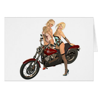 Cartão Meninas de motociclista
