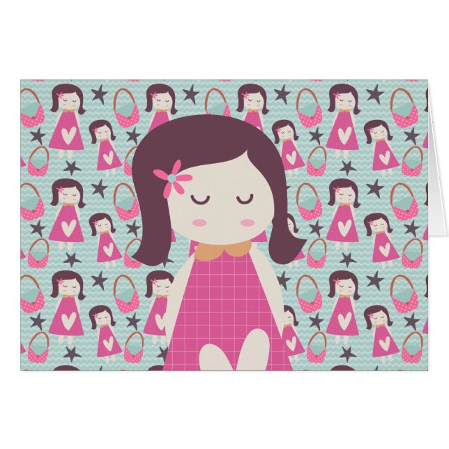 Cartão Meninas e bolsas (Frente Horizontal)