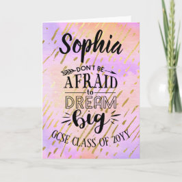 Cartão Meninas GCSE Parabéns SONHO BIG Personalizado