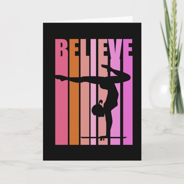 Cartão Meninas Ginásio Ginástica Meninas Parada de Mãos R (Frente)