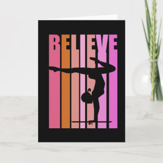 Cartão Meninas Ginástica Ginástica Meninas Invertida Rosa