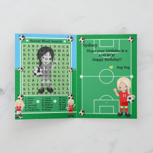 Cartão Meninas loiras em futebol: Feliz aniversário