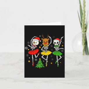 Cartão Meninas Natal Ballet Esqueleto Bailarina Mulheres