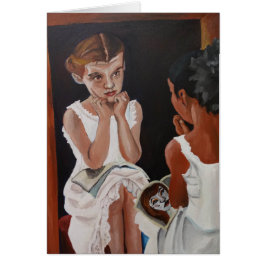 Cartão Meninas no Notecard Espelho