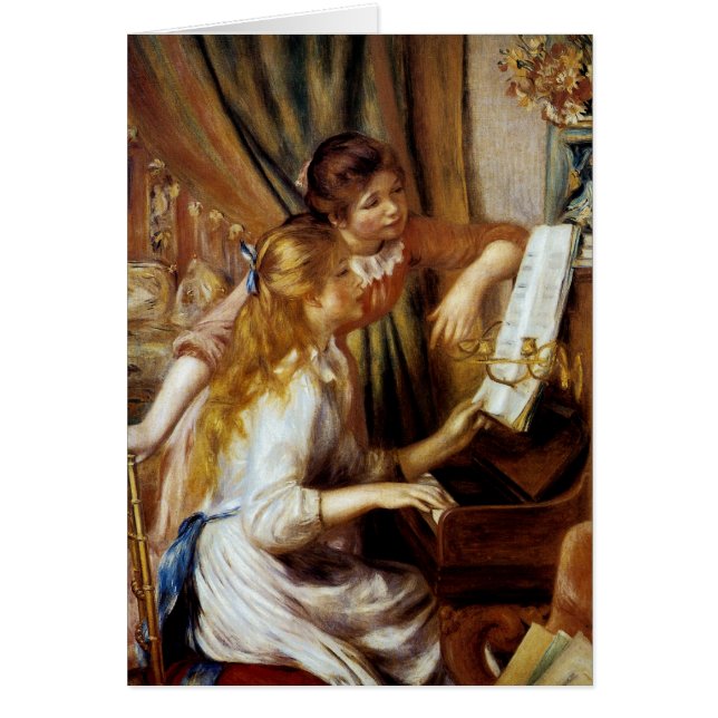 Cartão Meninas no Piano (Frente)