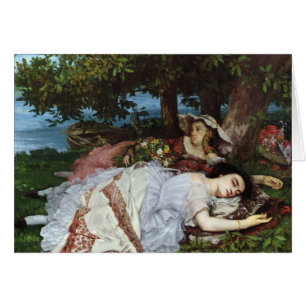 Cartão Meninas nos bancos do Seine, 1856-57