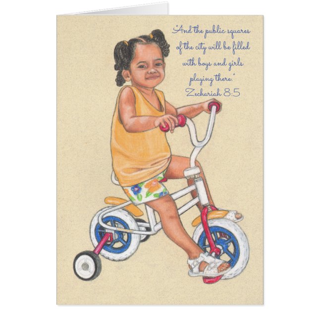 Cartão Meninas Playing~Scripture (Frente)