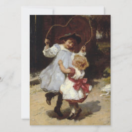 Cartão Meninas pulando com corda pulando