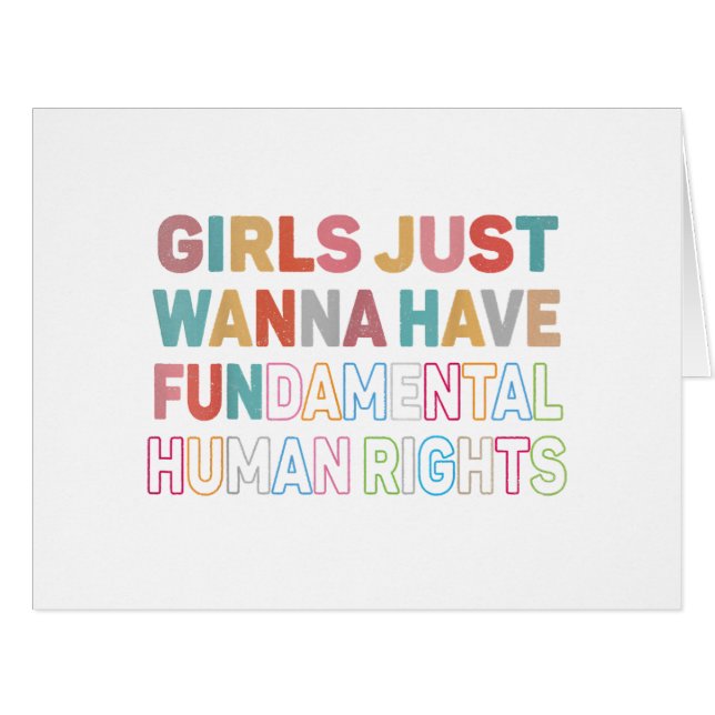 Cartão Meninas Só Querem Ter Direitos Humanos Fundamentai (Frente horizontal)
