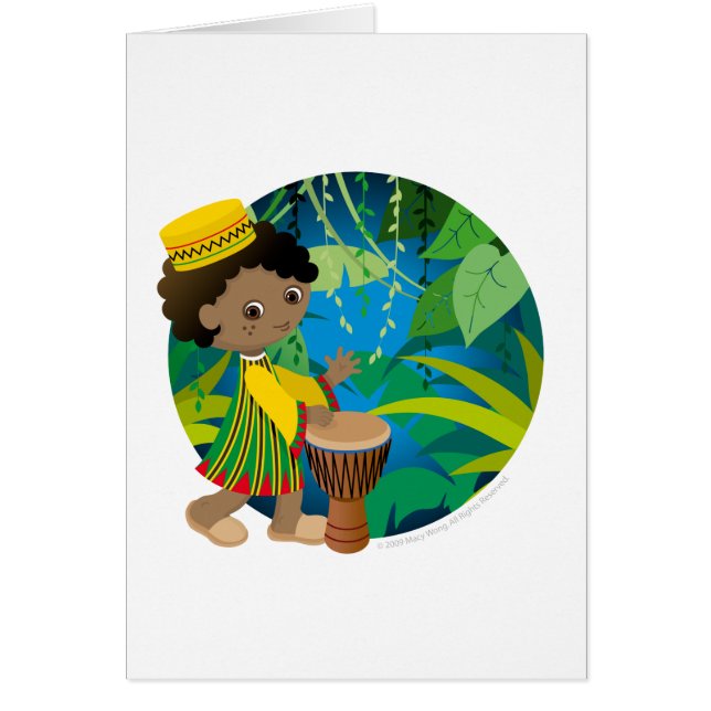 Cartão Menino africano (Frente)