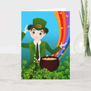 Cartão Menino celebra o Dia de São Patrício