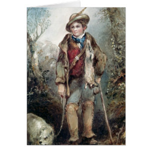 Cartão Menino com coelhos