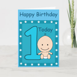 Cartão Menino de 1º Aniversário Personalizado