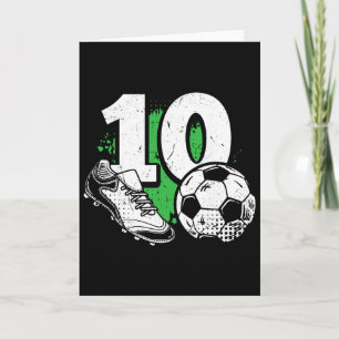 Cartão Menino de 10 anos de idade jogador de futebol
