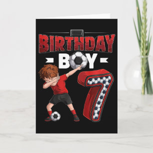 Cartão Menino de 7 Anos de Idade Fazendo Dab Soccer Playe